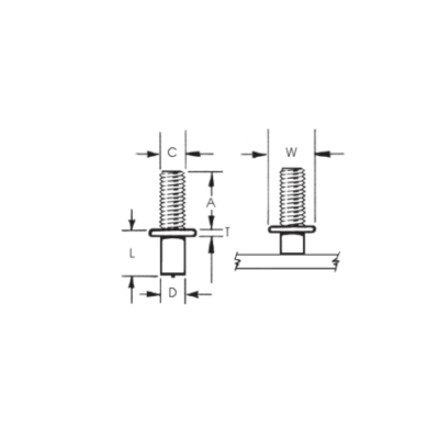 Threaded Collar Weld Studs